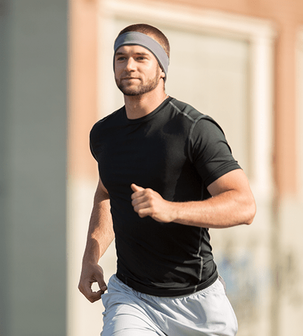 Man in Wireless Headphones for Running