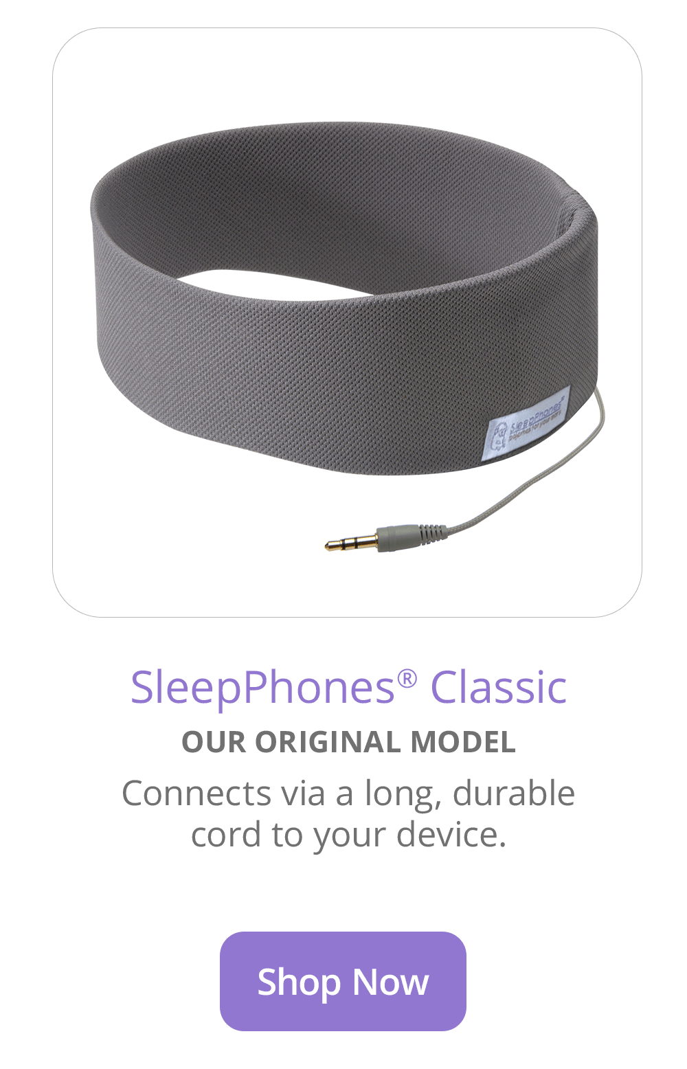 SleepPhones Classic Wired Sleep Headphones in Gray Breeze