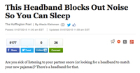 Huffington Post Article — This Headband blocks out noise so you can sleep