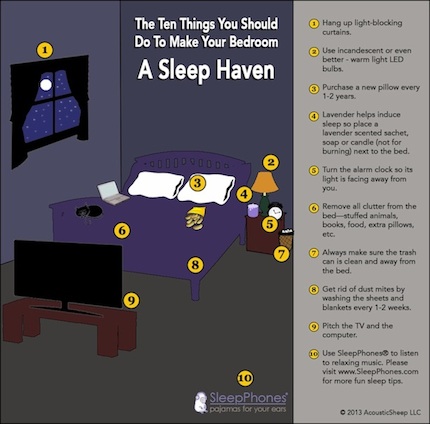 INFOGRAPHIC: 10 Ten Things You Should DO To Make Your Bedroom A Sleep Haven