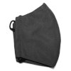 Charcoal gray waterproof face mask with black adjustable ear loops