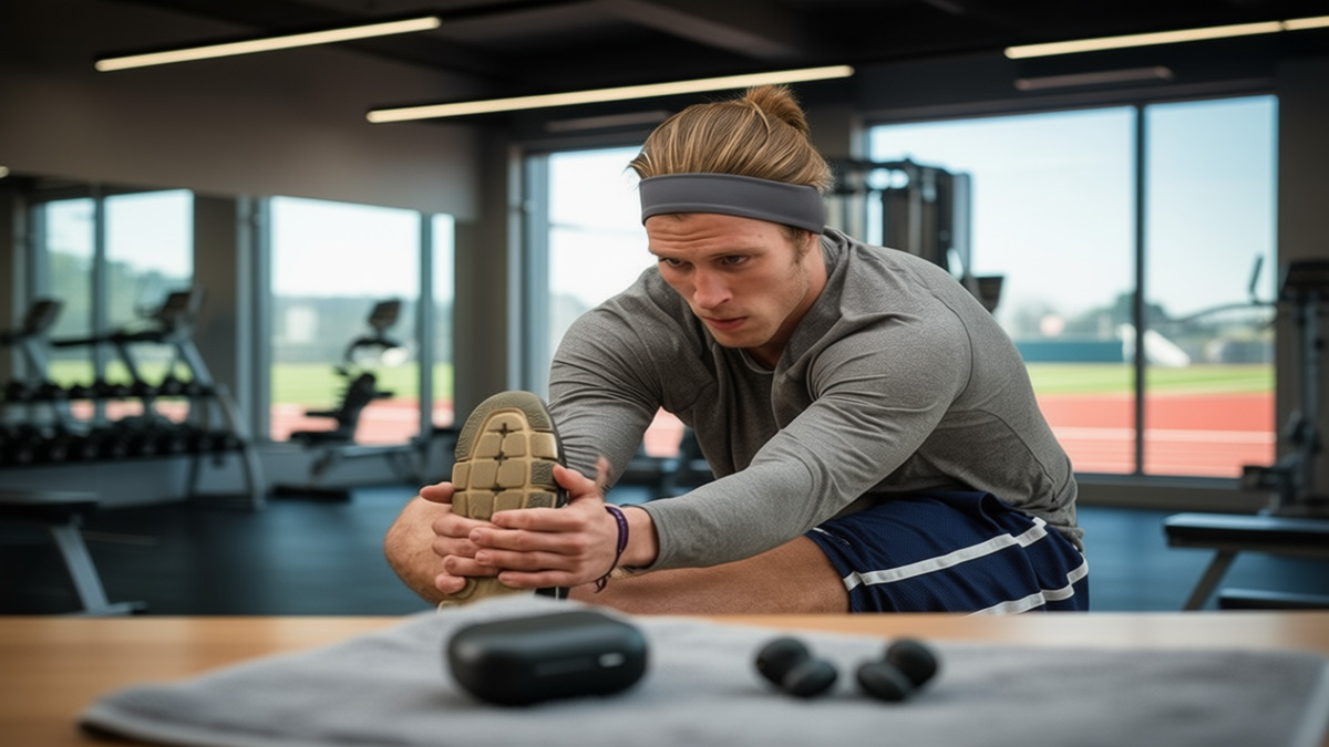 a gym-goer who has happily switched from uncomfortable earbuds to our RunPhones® headband headphones
