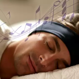 man listening to the best sleep music