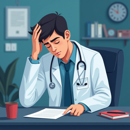 a sleep-deprived physician