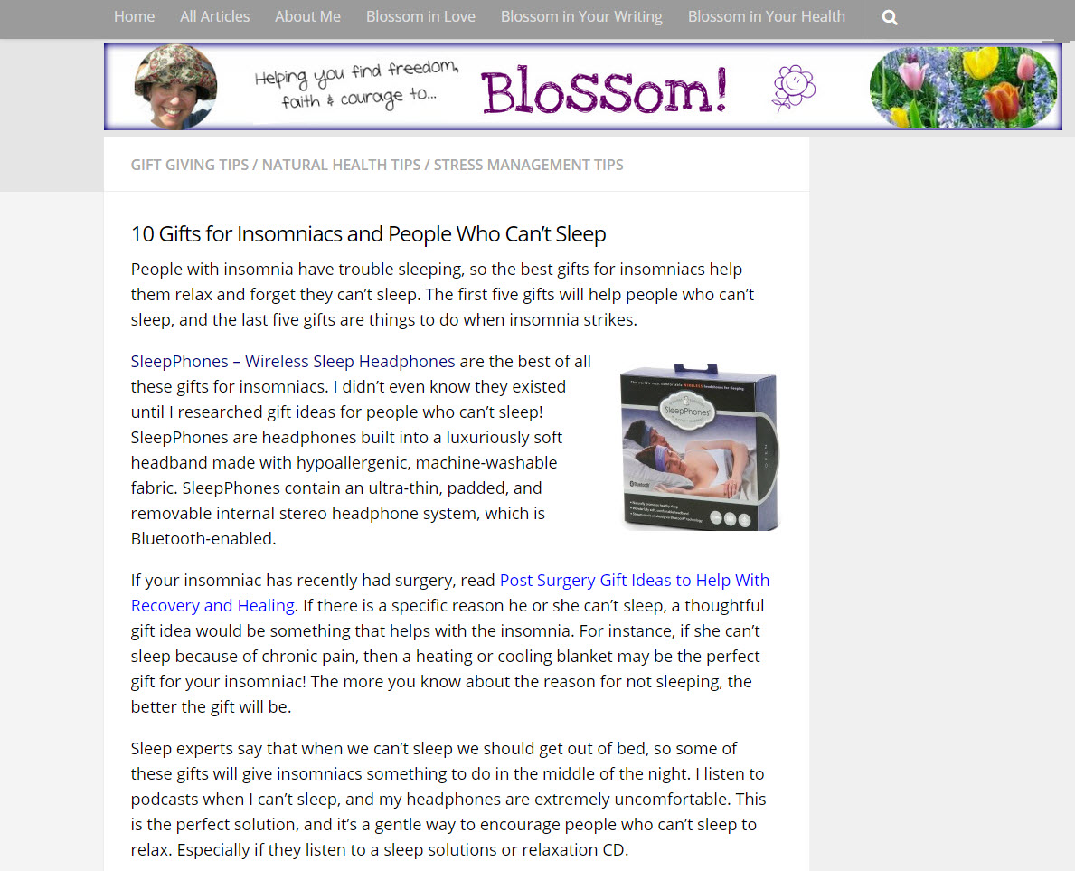 article snapshot - the best of all gifts for insomniacs