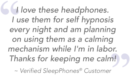the relationship between mind-body medicine and quantum healing by SleepPhones comfortable headphones for hypnosis, woman with eyes closed.