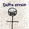 person surrounded by droplets transmitting the delta strain