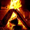 yule log on a relaxing fire
