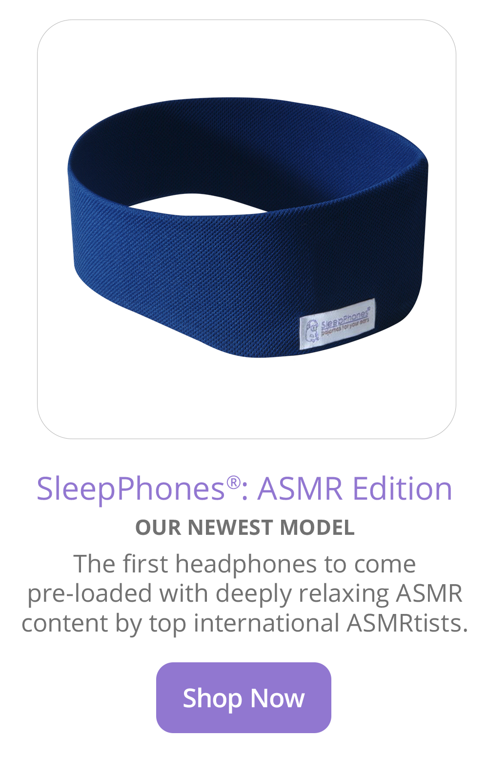 SleepPhones®: ASMR Edition Sleep Headphones With 8 Hours of Self Contained ASMR