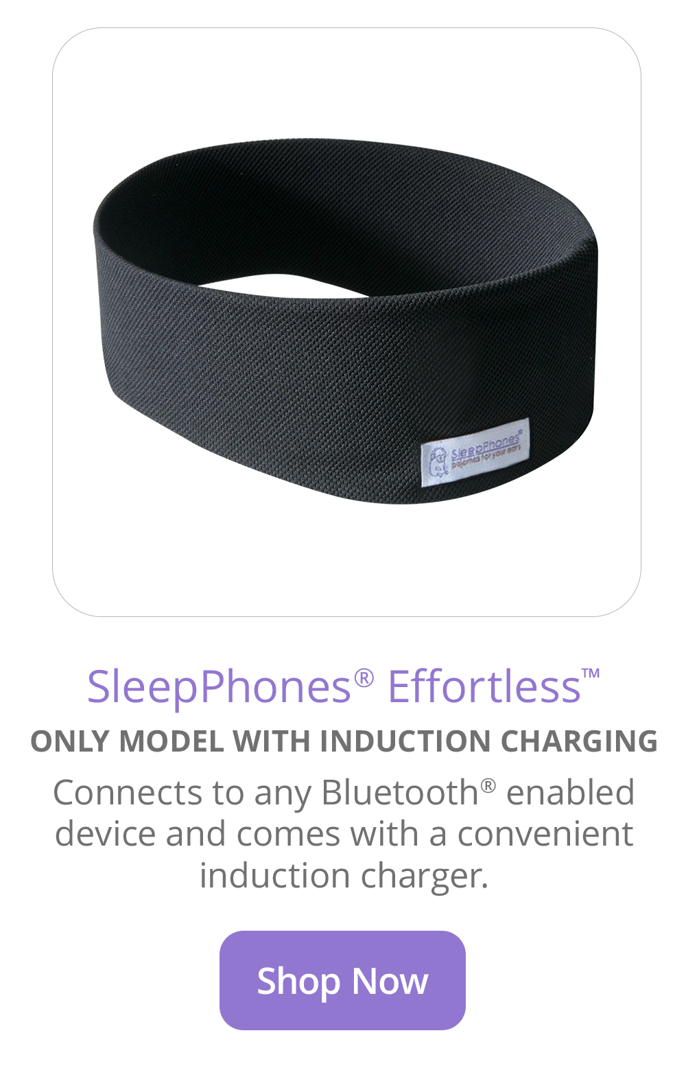 SleepPhones Effortless Sleep Headphones With Wireless Charging In Pitch Black Breeze Fabric