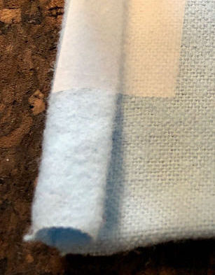 stitching the bottom fold for face mask