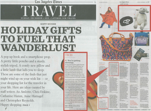 SleepPhones Featured in the LA Times Gift Guide - December 2013
