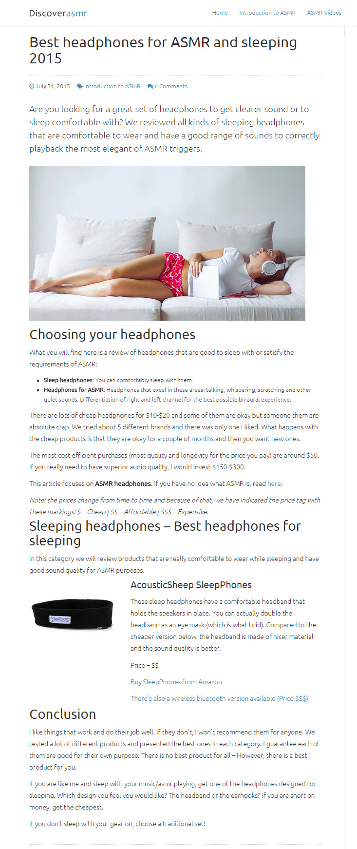 Best Headphones for ASMR and Sleeping