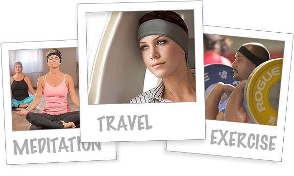 photos illustrating various uses of sleepphones headphones