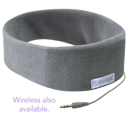 comfortable gray fleece sleep headphones wired